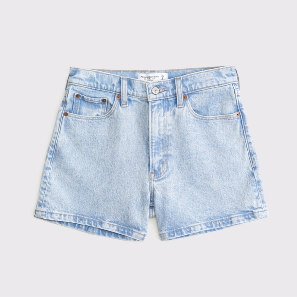 Abercrombie & Fitch The 4" Mom Short High Rise Denim Shorts - Size 33/16 - Picture 4 of 4